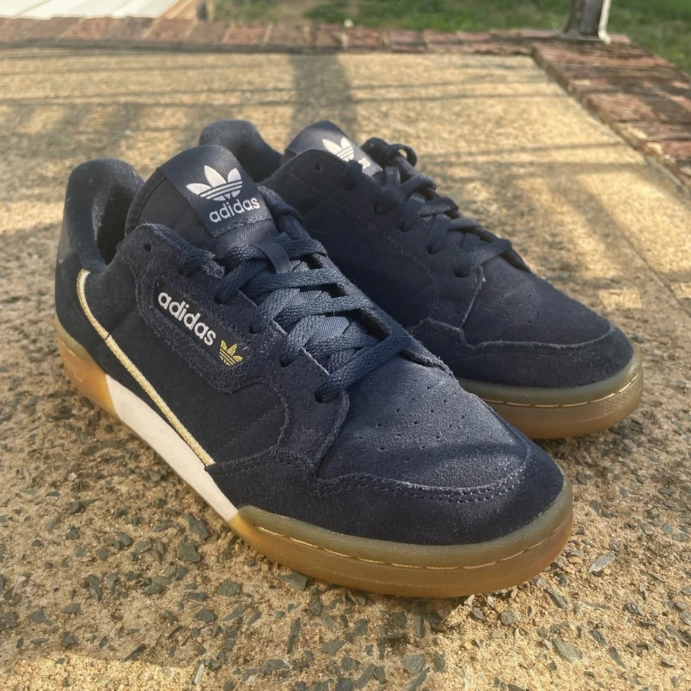 Women’s Adidas Navy Blue Continental 80 Suede Sneakers - Picture 1 of 10